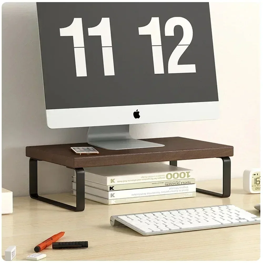 Yellow Laptop Accessories - Monitor Raised Shelf Desktop Computer Raising