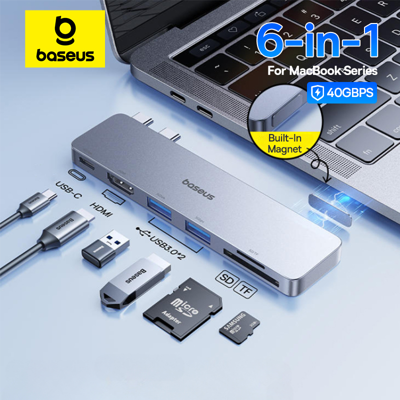 Mac Laptop Accessories - Baseus Dual USB-C Hub to HDMI-Compatible