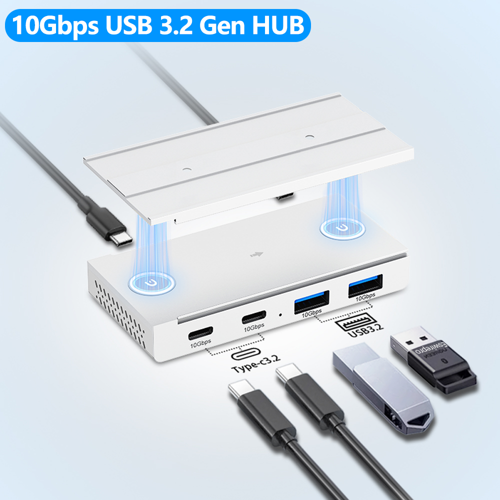 Mac Laptop Accessories - 10Gbps USB3.2 Gen2 HUB Desk Magnetic