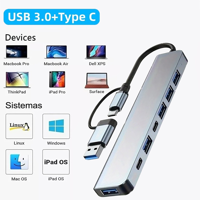 Laptop Accessories And Gadgets - 2 In 1 USB3.0 Hub 7