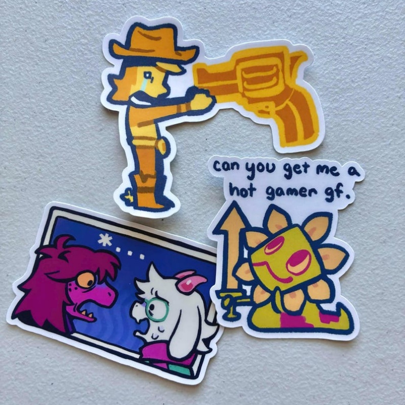 Deltarune Funny Meme Stickers  - đánh giá và giá Yellow Laptop Accessories
