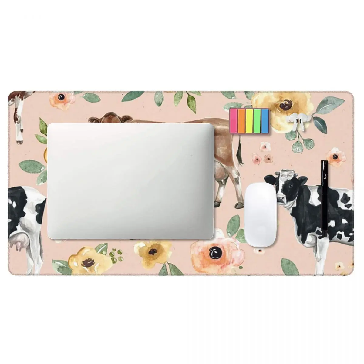 Large Mouse Pad Cow Floral On  - đánh giá và giá Yellow Laptop Accessories