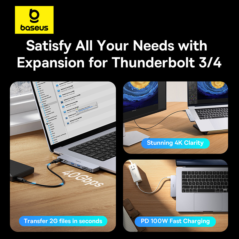 Baseus Dual USB-C Hub to HDMI- - đánh giá và giá Mac Laptop Accessories