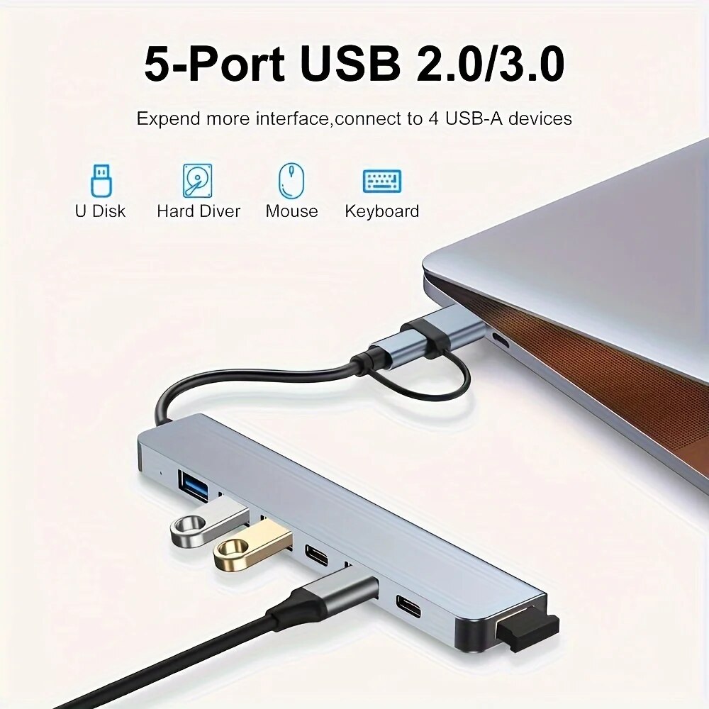 2 In 1 USB3.0 Hub 7 Port Type  - đánh giá và giá Laptop Accessories And Gadgets